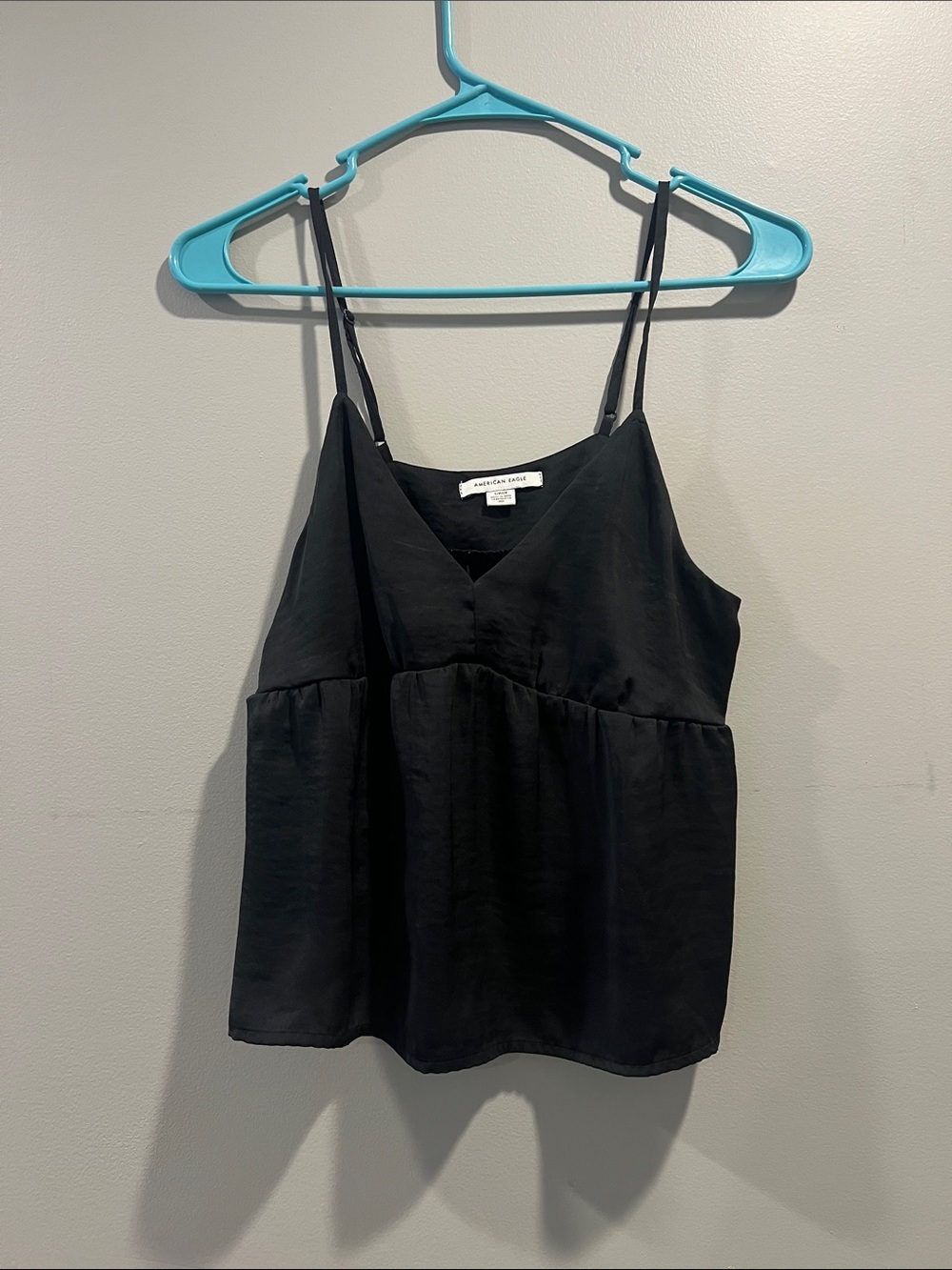 American Eagle Outfitters Black V-Neck Spaghetti Strap Tank